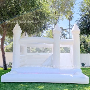 Outdoor Inflatable Trampoline Castle Kidsren's Home Slide Naughty Castle Trampoline European and American Style Wedding Photography Party White