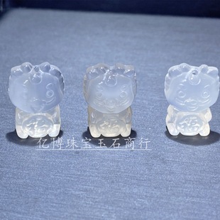 High ice white chalcedony dragon baby pendant blessing word factory wholesale small dragon agate jade pendant baby dragon brand dragon pendant