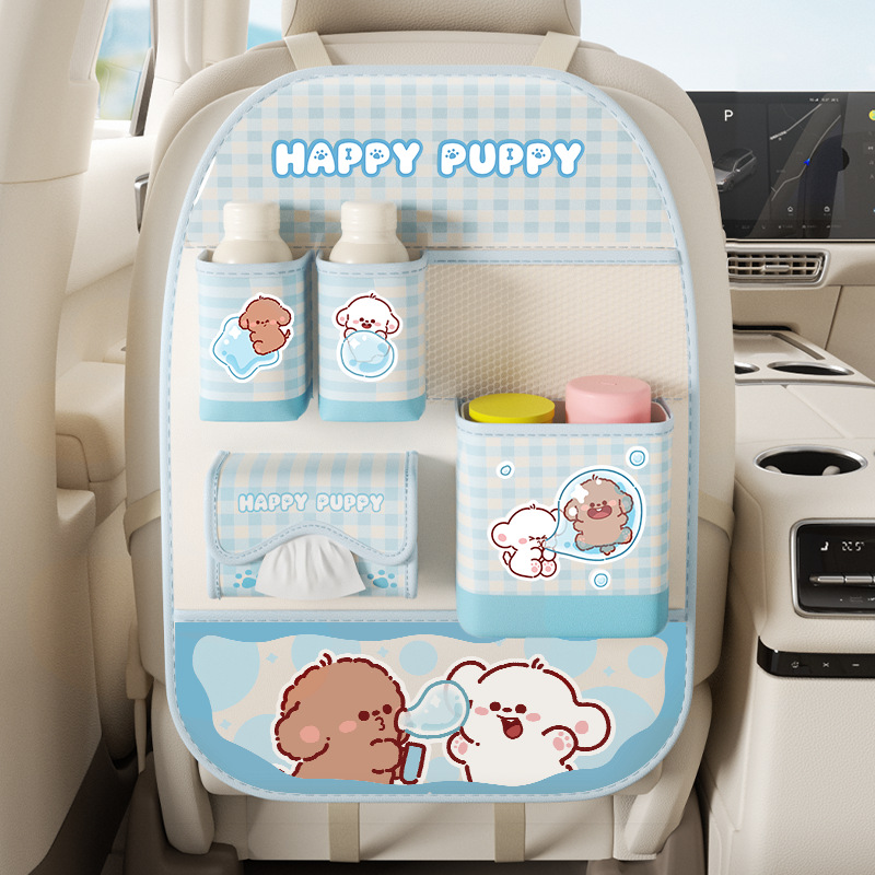 Car Seat Back Anti-Kick Storage Bag Two-In-One Multifunctional Car Seat Storage Bag Anti-Dirt Mat for Car Rear Seats
