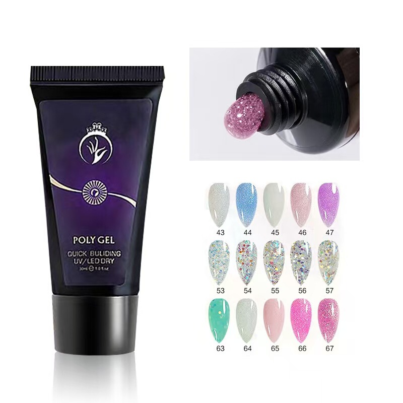 Cross-Border Color Sample Logo Private Label Extended Poly Nail Gel Extended Acrylic Poly Nail Polish