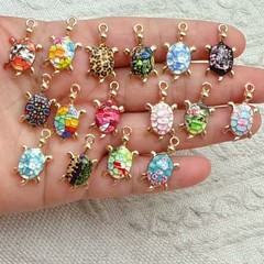 クロスボーダー DIY カラフルなカメペンダントジュエリーアクセサリーブレスレットペンダント合金オイルドリップアクセサリーペンダントイヤリング