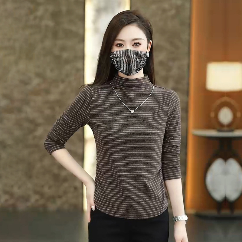 时尚五分袖打底衫女士2025秋季新款气质修身显瘦百搭休闲圆领T恤|undefined