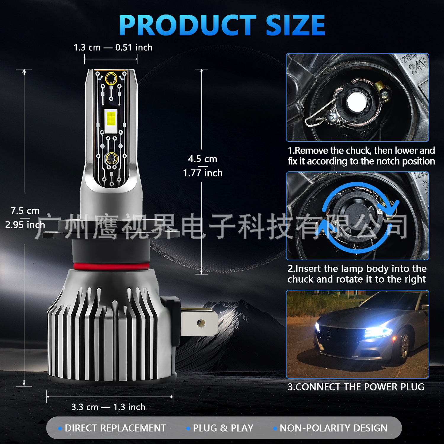 Nuevo coche LED faro H7 9005 enchufe directo universal bombilla del faro del coche modificado LED faro transfronterizo