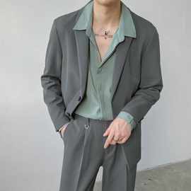日系男士小西装韩版潮流帅气ins炸街休闲西服港风痞帅dk制服外套