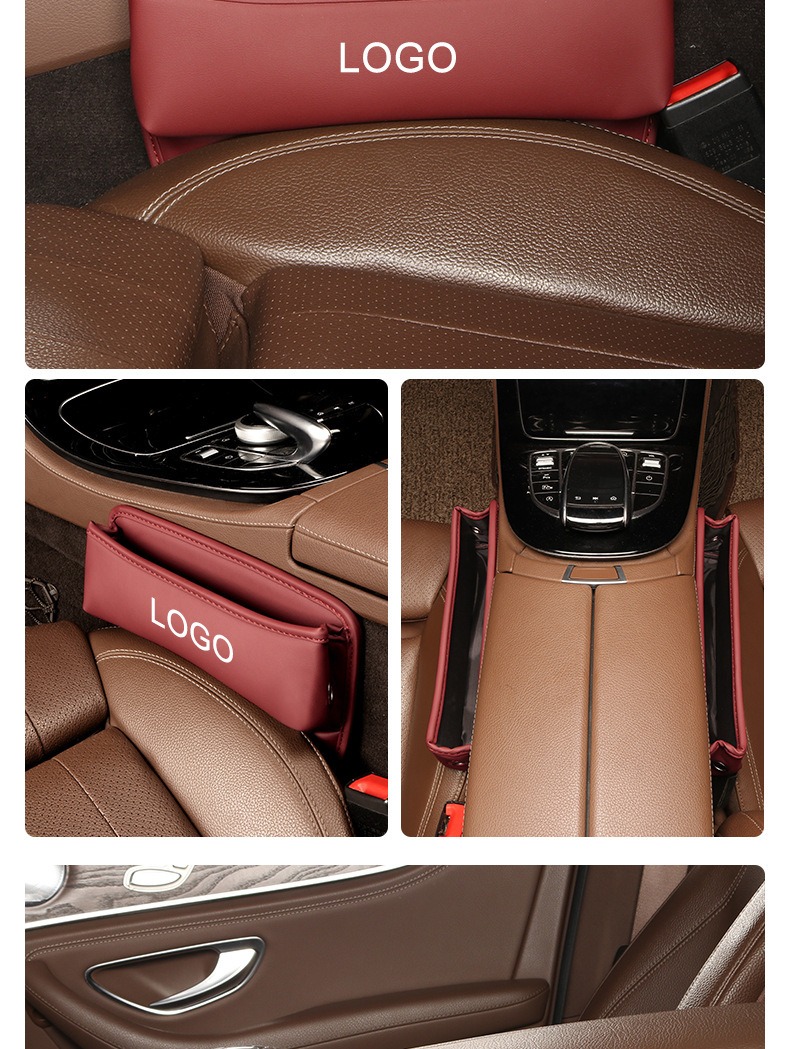 Car Seat Gap Storage Box Leather Organizer