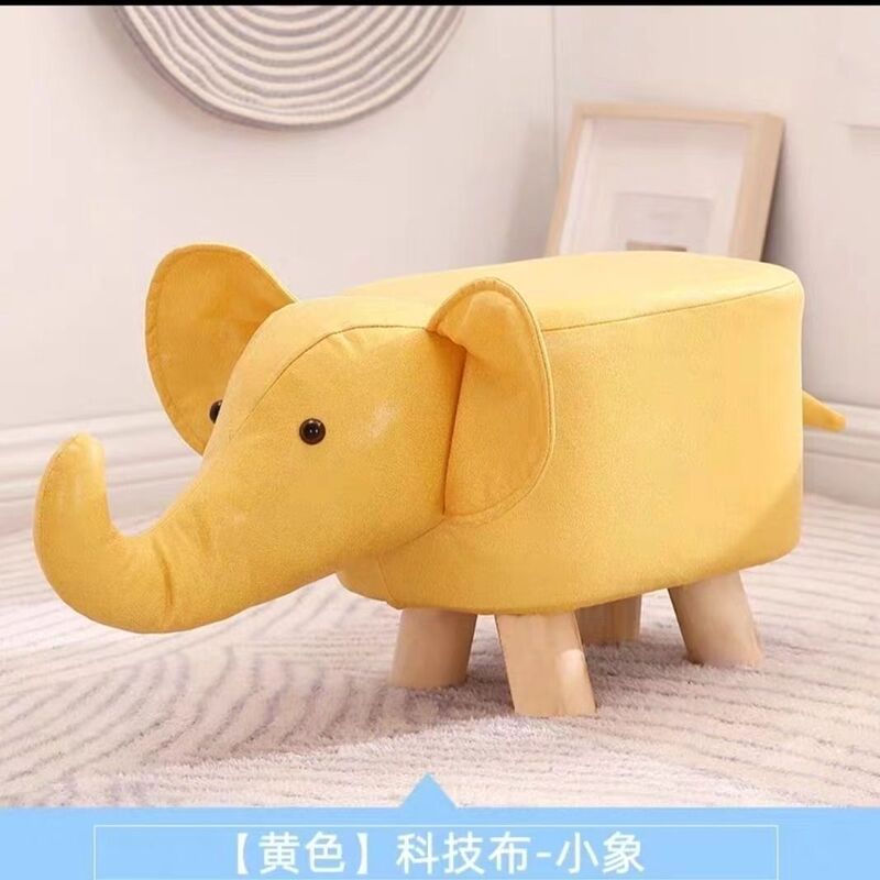儿童大象凳子卡通动物凳子节日礼品板凳子家用换鞋凳科技布小象凳|undefined