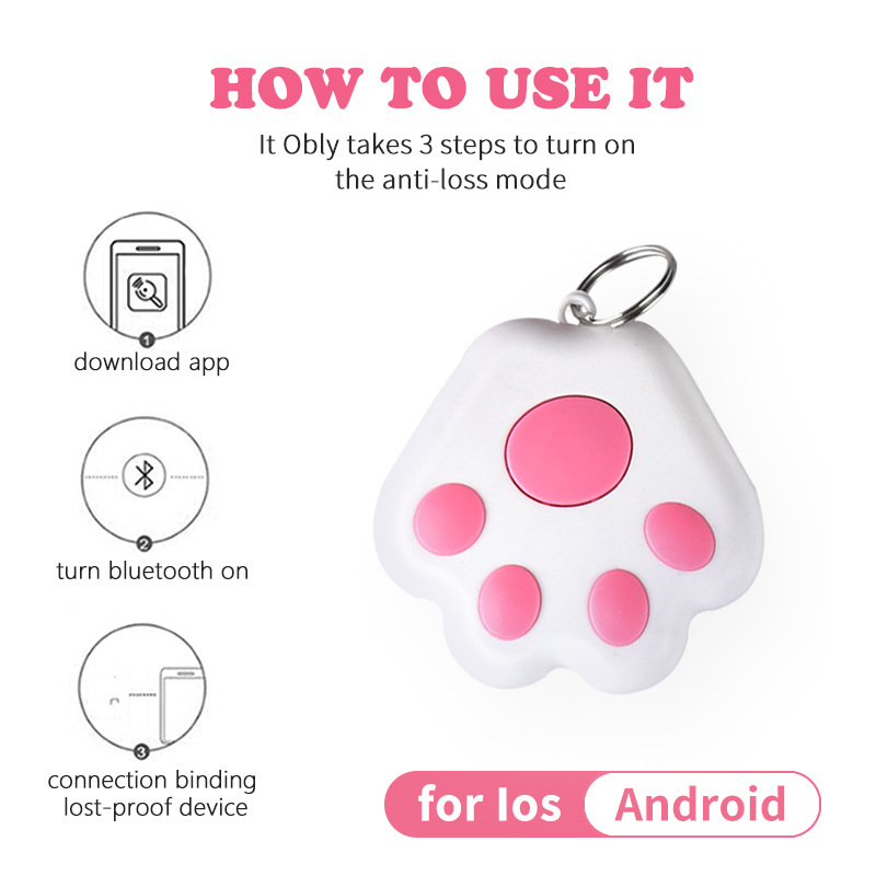 Smart Bluetooth Dog Collar Anti-Lost Alarm Phone Keychain Pendant Two-Way Search Locator Anti-Lost Device