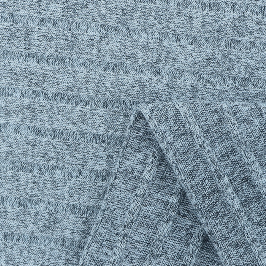 Punto de primavera y otoño 210g elástico 8X4 tela a rayas de pozo textura de tendencia aguja gruesa camisa de manga larga tela de punto