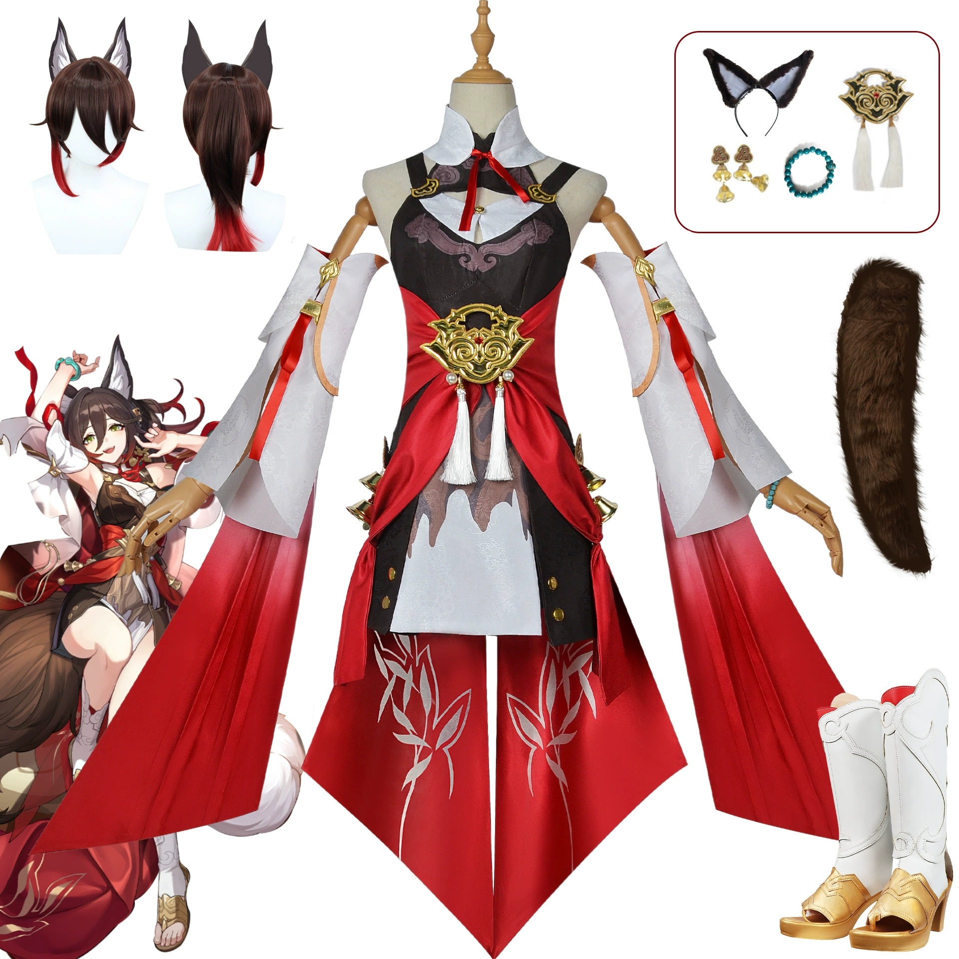 Beishui Shangmi Mihawedou Black Star Sky Railway Game COS Cop Cloud Royal Sister COSPLAY Female Cloud Fox Demon костюм