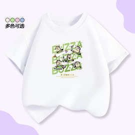 跨境亚马逊现货卡印花可爱上衣儿童圆领短袖宽松韩版纯棉休闲体恤