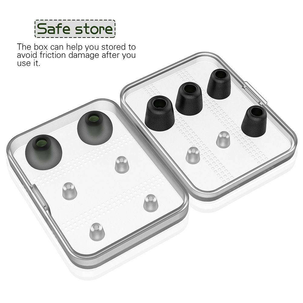 Cubierta de auriculares de silicona especial transfronteriza tapones de esponja de memoria de rebote lento con caja de almacenamiento en la oreja auricular de reducción de ruido