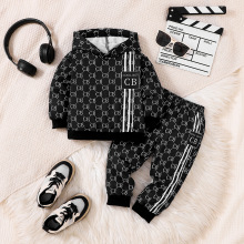 童装2025男童夏装男孩秋季衣宝宝套装休闲韩版长袖新款连帽两件套