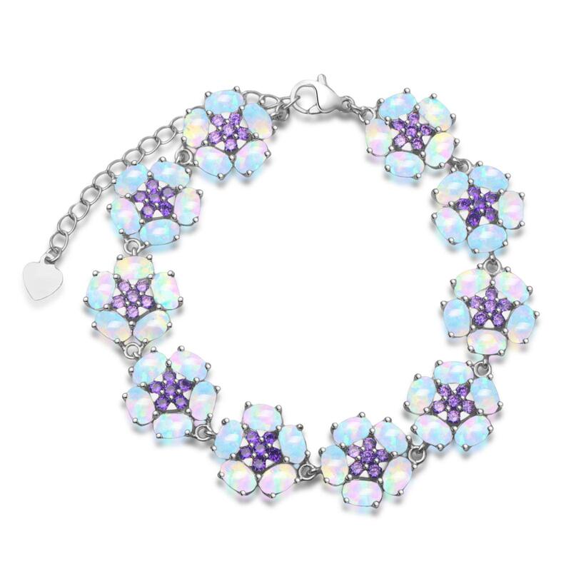 Opal New Hawaiian Flower Bracelet Opal Fashion Gemstone Jewelry Wholesale Inlaid with Opal Opal New Hawaiian Flower Bracelet Opal Fashion Gemstone Jewelry Wholesale Inlaid with Opal
