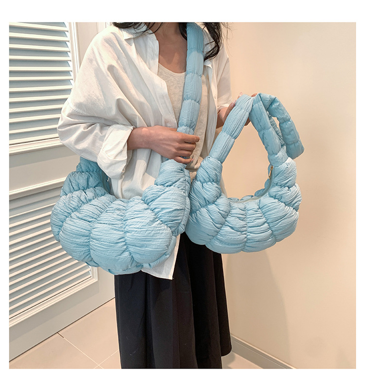 Women's Bags new croissant cloud bag pleated one shoulder crossbody sponge light versatile casual fashion dumpling women's bag_ipsvogv.com