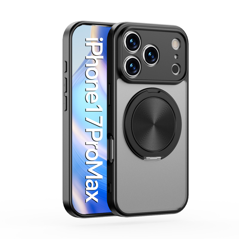 适用iPhone17手机壳肤感360旋转支架苹果17ProMax磁吸支点保护套|undefined