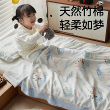 天然竹纤维A类儿童四层纱布抗菌盖毯工厂批发午睡宝宝夏季小盖毯