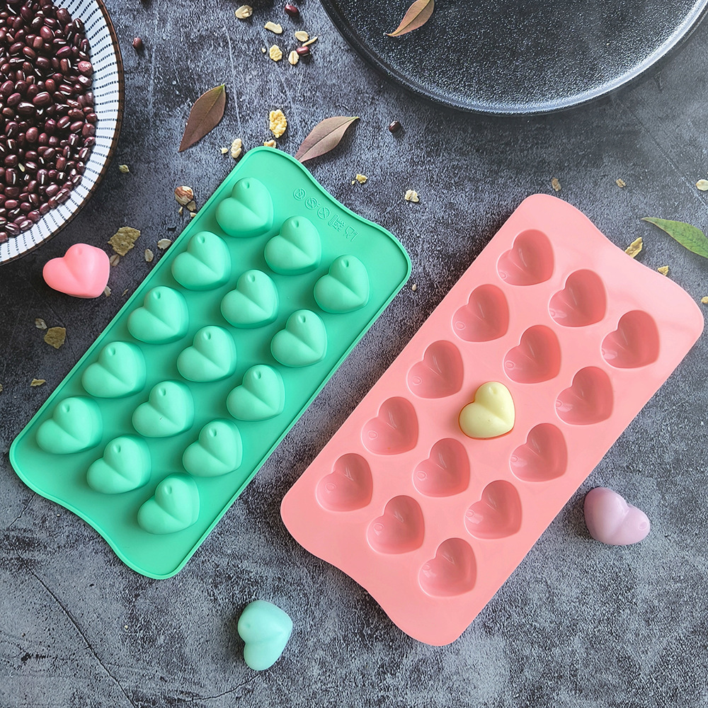 15 gotas de lluvia en forma de corazón 229 molde de silicona dulces pudín DIY pastel decoración herramientas de horneado