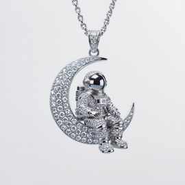 【铜】一百种语言我爱你项链女月亮投影网红百搭锁骨链厂家直销