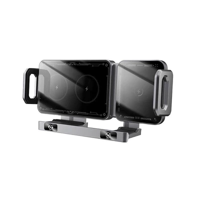 car bracket 15W wireless charging: Car phone holder - x06-gray-wireless-charging-stand-no-accessories