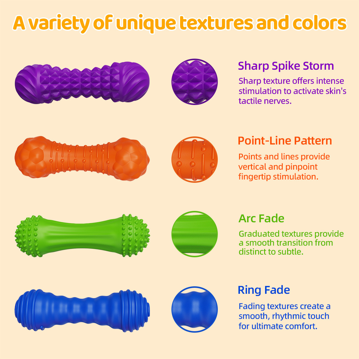 Amazon transfronterizo nuevos juguetes sensoriales para niños sensoriales barra de textura creativa descompresión juegos de juguetes de silicona al por mayor