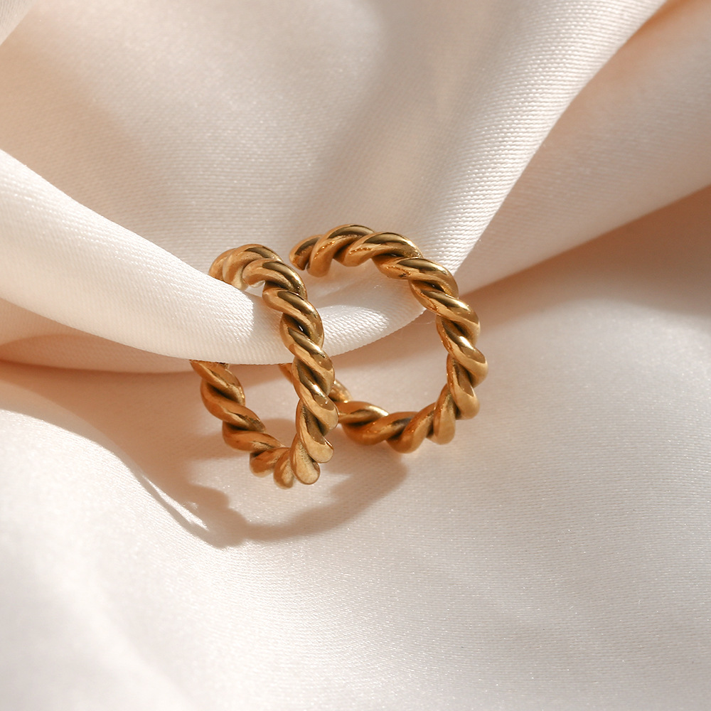 Fashion C Shape Stainless Steel Ear clips Plating Stainless Steel Earrings