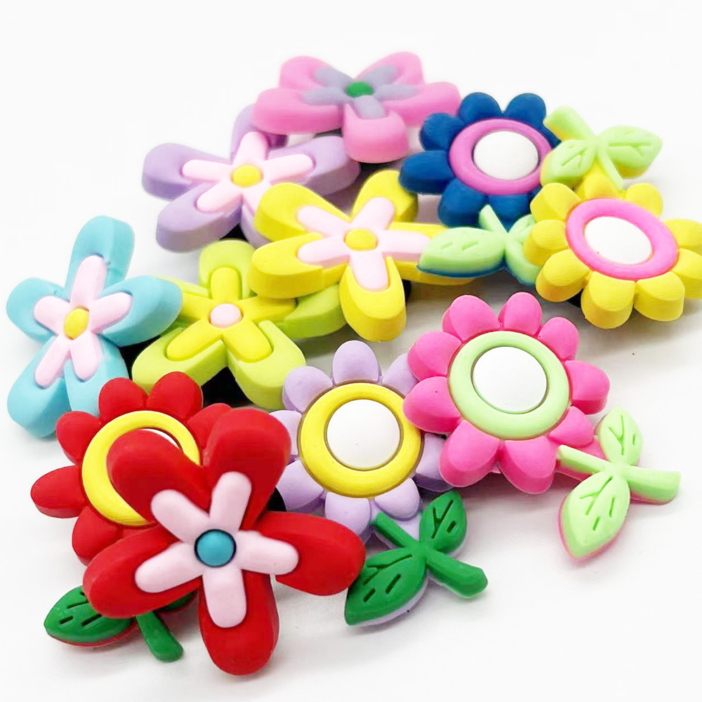 PVC Material Flower Shoe Accessories PVC Winter Summer Spring Shoe Buckle