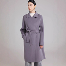 2025秋冬新款羊绒双面高级感腰带中长款女翻领羊毛大衣女毛呢外套