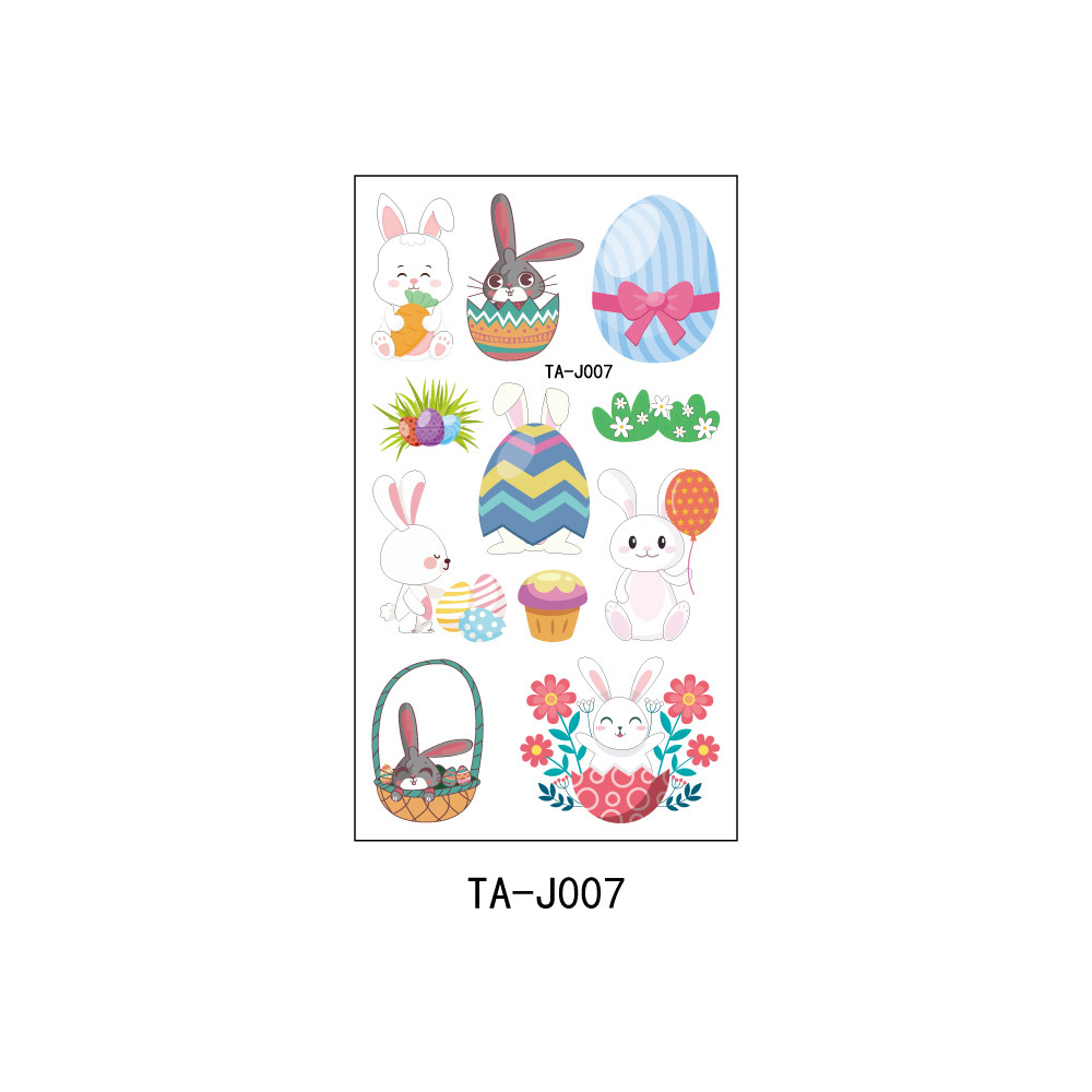Nuevo tatuaje de Pascua pegatinas conejo huevo pollo diversión fiesta Día de Pascua desechables pegatinas temporales