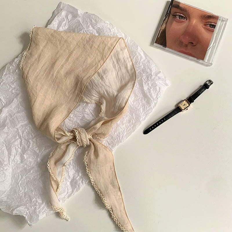 Bufanda de seda, sentido de la atmósfera coreana, nueva bufanda en forma de diamante, bufanda para el cuello, bufanda étnica de moda, banda para el cabello, chal de todo fósforo