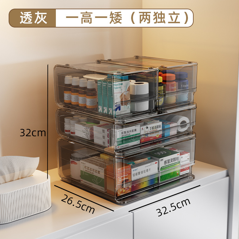 家庭用薬箱多層収納ボックス引き出し型薬透明薬オーガナイザー収納ラックデスクトップ工場直販|undefined
