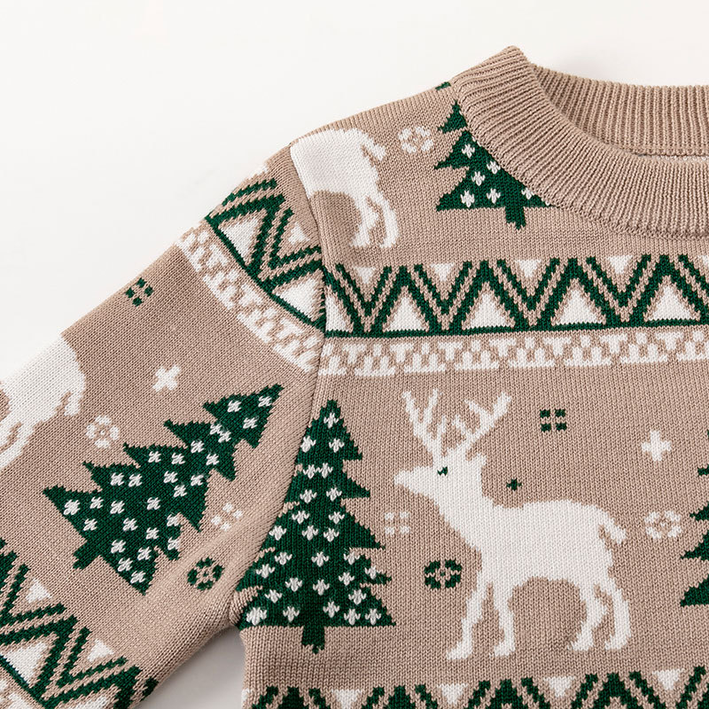 Autumn Winter Boys And Girls Baby Christmas Moose Sweater Children's Pullover Knitwear For Children_voghion.com