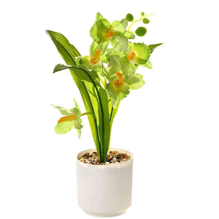 Flores falsas estilo pastoral Xiaozhen orchid bonsai flor de simulación de moda decoración creativa plantación verde artificial simulación maceta image 6