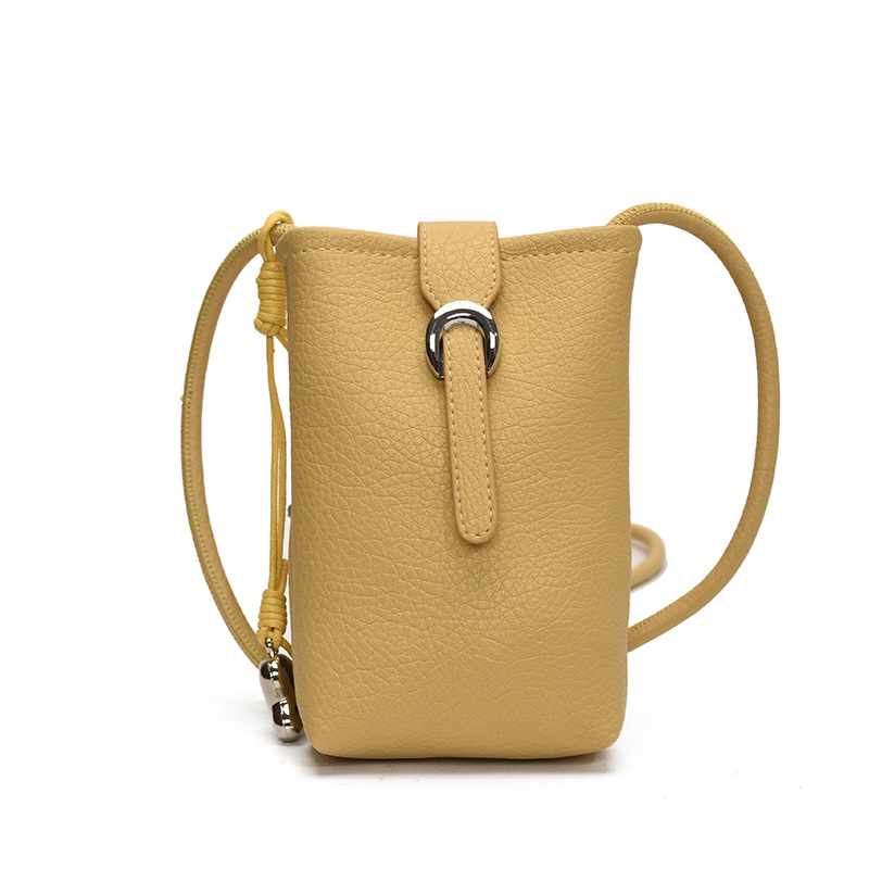 Bolso de teléfono móvil de moda coreana 2025 verano nuevo bolso femenino bolso de hombro popular de este año bolso de mensajero con patrón de lichi simple