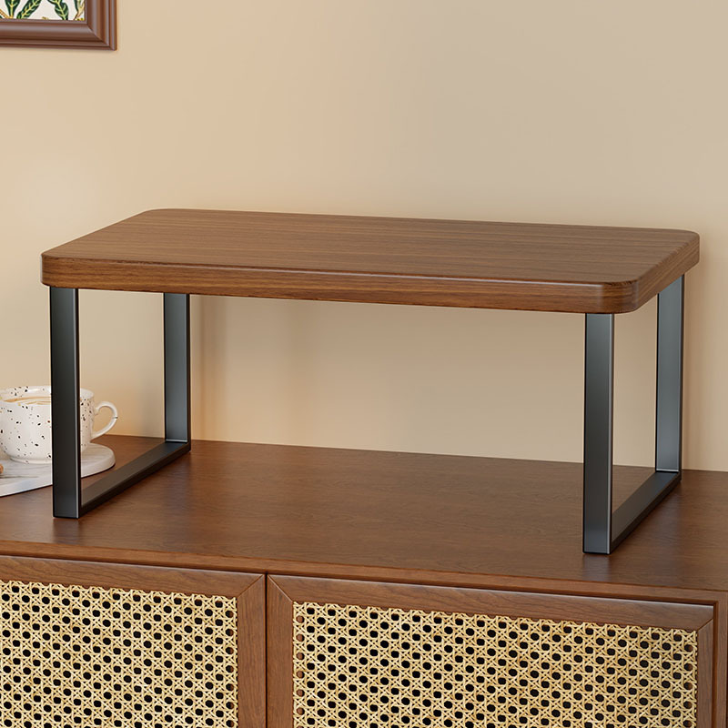 Solid Wood Tabletop Coffee Machine Storage Table, Kitchen Multifunctional Countertop Table, Microwave Oven Multi-Layer Table