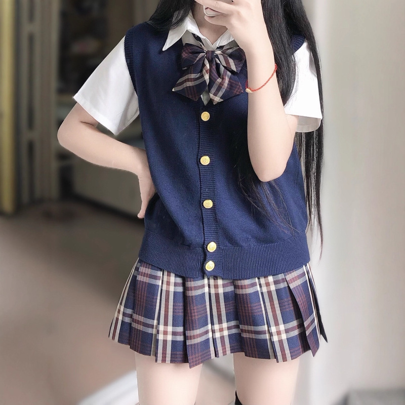 原创做工成品布大棕同格A字对格jk格裙半身裙日系夏学院风百褶裙|undefined
