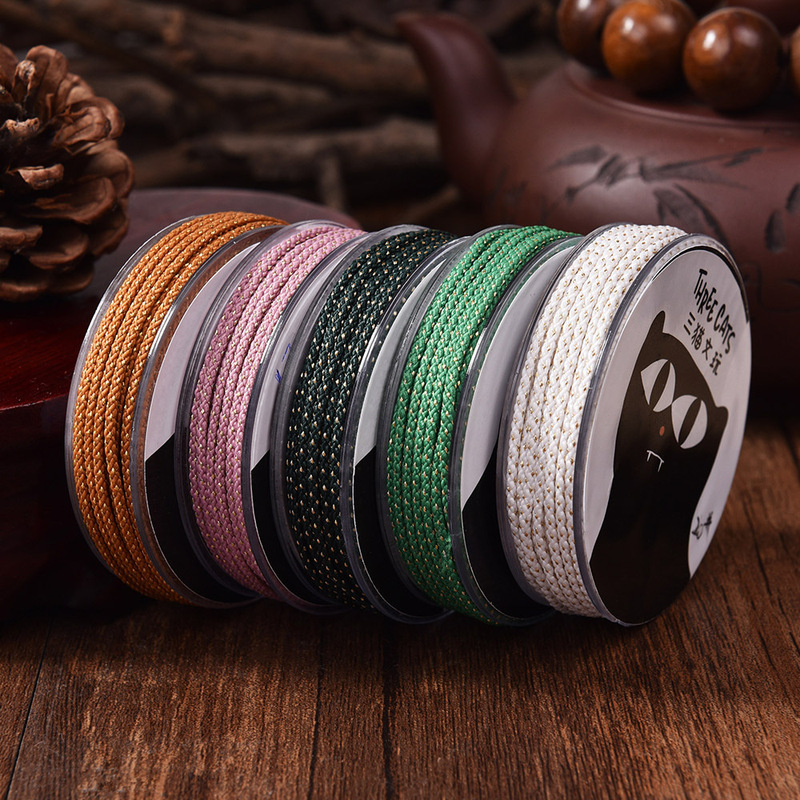 1.5mm Sinterable Gold Flow Thread, Wear-Resistant and Non-Fading Beaded Jewelry Rope 7m Encrypted Hand-Woven Wire