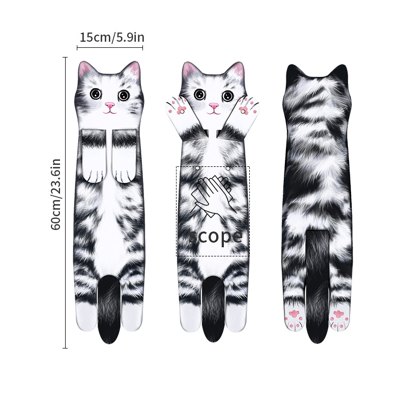 Microfiber cheesecat 15×60cm hand towel gray