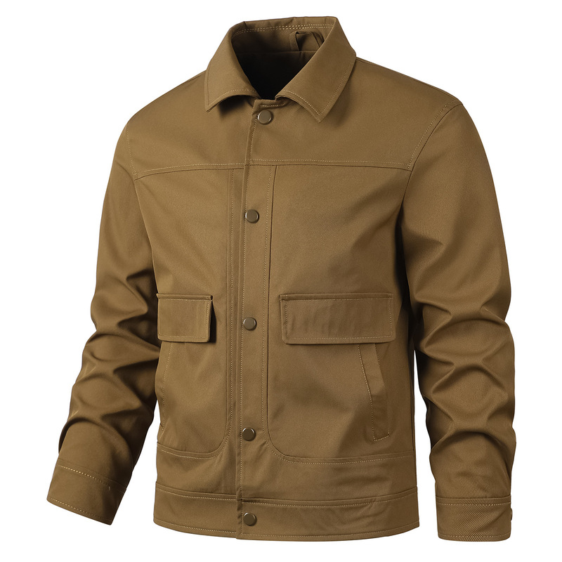Old Money style lapel jacket, new spring/autumn collection, textured twill, barn-style jacket, light business shirt