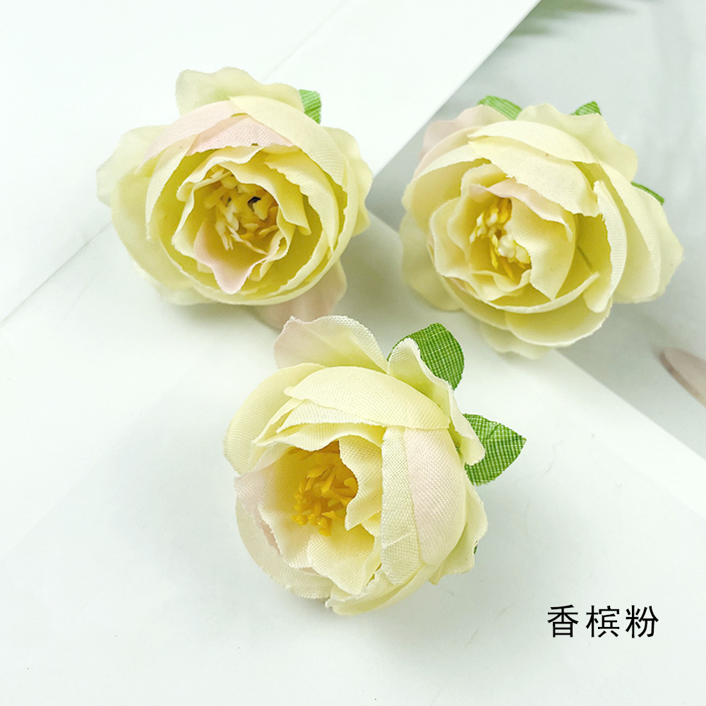 Hot sale retro brote de té de rosas DIY pecho material de tocado de flores de la pared de la sala de bodas arreglos de flores de fotografía adornos pequeños