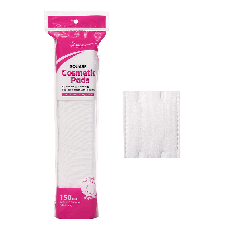 LMLTOP 150 piezas de algodón maquillaje grueso doble borde de prensa sándwich de eliminación de maquillaje de la cara de algodón húmedo suministrado a través de la frontera