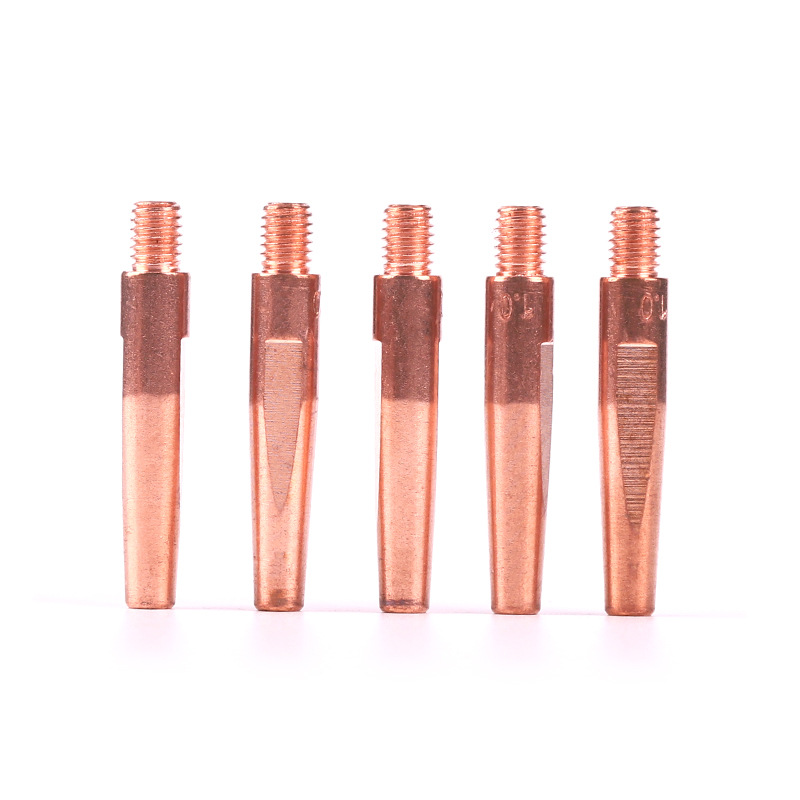 日式款气保焊枪导电嘴咀二保焊枪紫铜铬锆铜M6 0.8/1.0/1.2纯铜