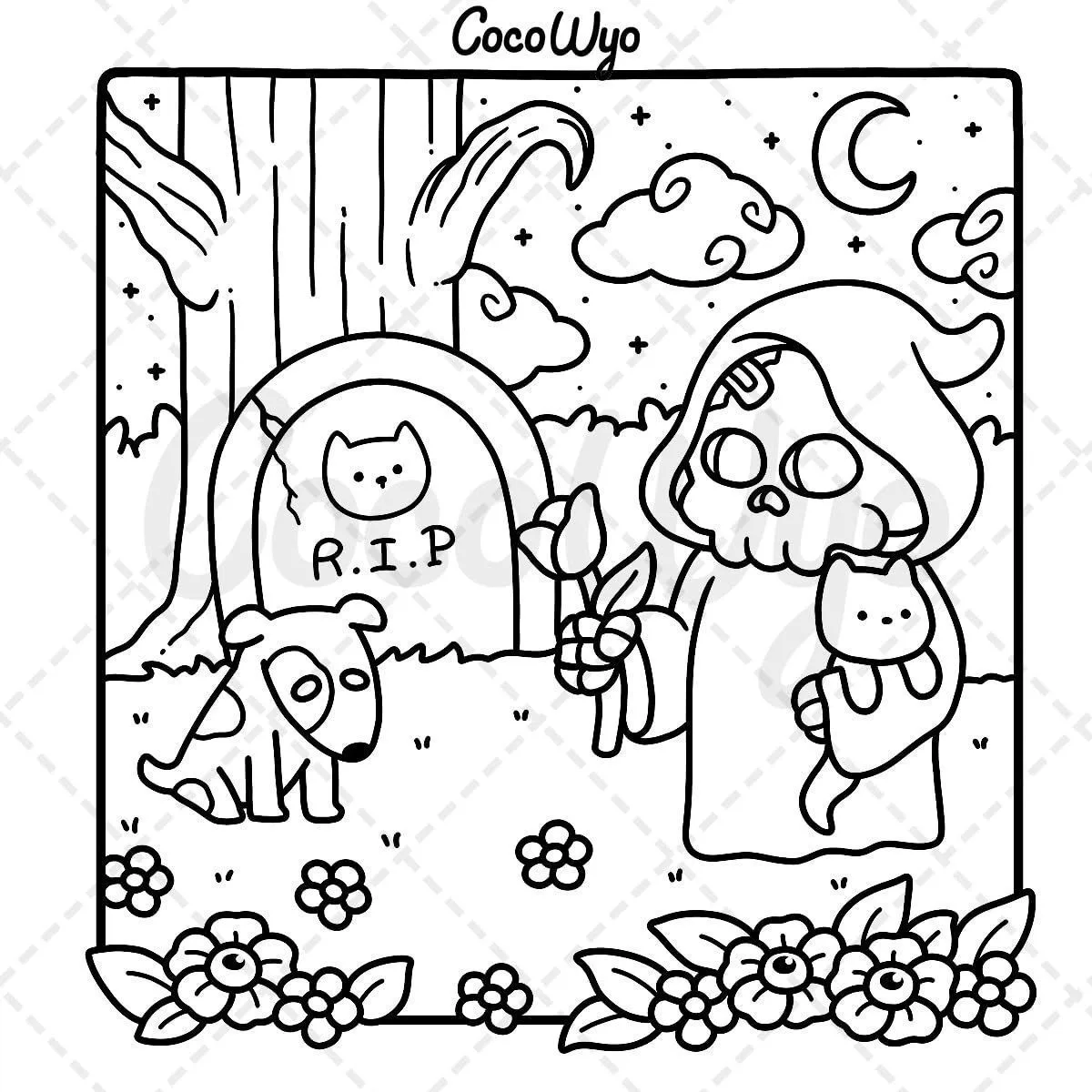 Cross -border Amazon New Halloween Children Ghost Park SPOOKY CUTE Coloring Book