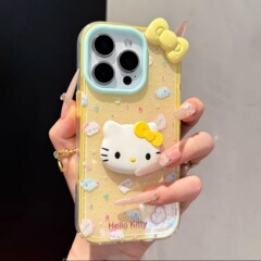 ins卡通波点KT猫适用iPhone16pro手机壳苹果15网红14promax13女12