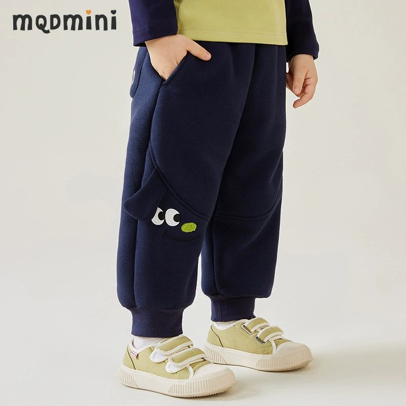 Demi-season children's keep warm trousers for boys, increased thickness