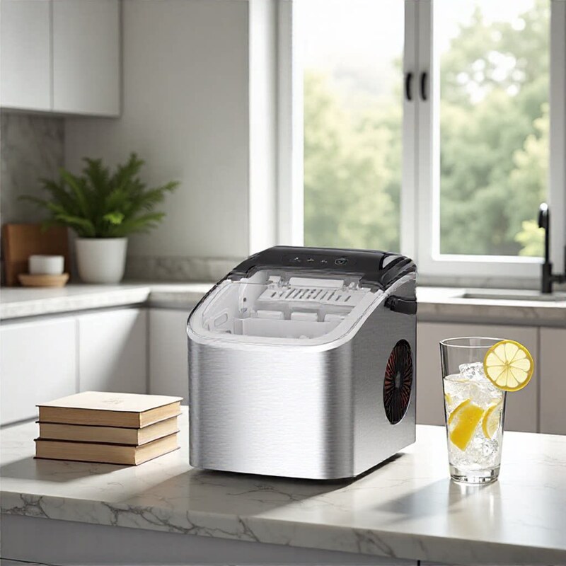 Mini Ice Maker for Home Use, Ice Cube Maker for Student Dormitory, 1.2 Liter Stainless Steel Ice Crusher for Homemade Ice Mini Ice Maker for Home Use, Ice Cube Maker for Student Dormitory, 1.2 Liter Stainless Steel Ice Crusher for Homemade Ice