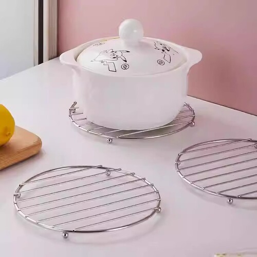Thickened stainless steel pot holder heat insulating pad rack household kitchen dining table plate anti-scald high temperature bowl and dish mat Dutch oven pad