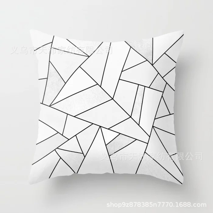 Funda de almohada personalizada con logotipo corporativo, funda de cojín geométrica de Amazon, terciopelo piel de melocotón, cojín para sofá de sala de estar, moderno y minimalista