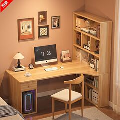 コーナーデスク本棚一体型寝室コンピュータデスク本棚組み合わせライティングシンプル学生ホームデスクトップテーブル