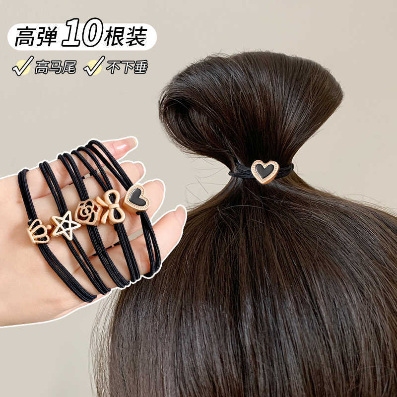 Cabecería de 2025 nueva banda de goma de alta gama para mujeres anillo de cabello de cabello de cabello de alta elasticidad y duradera cubierta de cuero tocado adulto