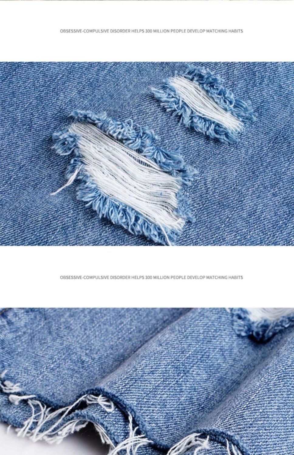 Summer Denim Shorts For Men Trendy High End Retro Casual Distressed Wash Slim Fit Five Point_mkmklike.com